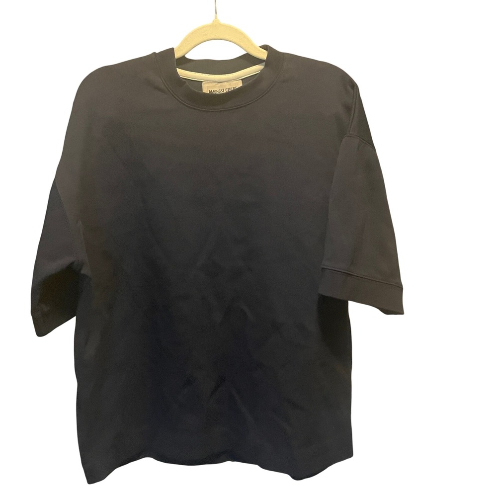Mens Amongst Others Drop Shoulder Short Sleeve Scuba Knit Boxy Tee Size M Navy